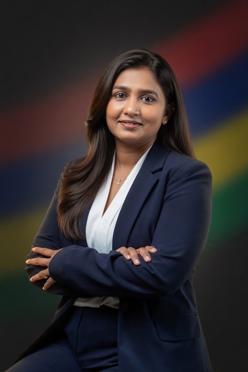 Divia Deesha Gungah portrait drapeau